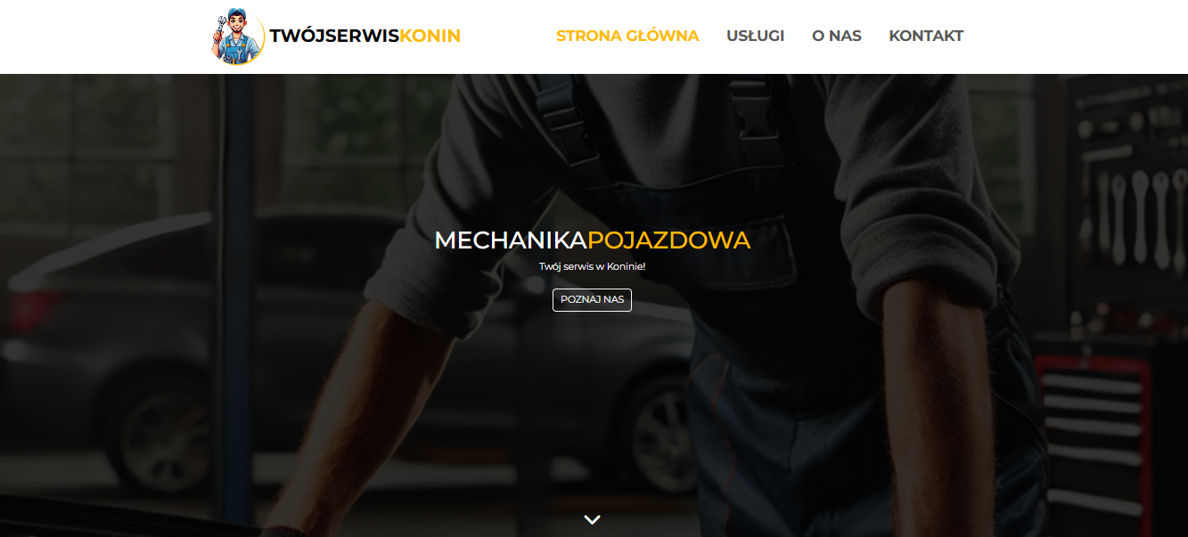 Podgląd strony warsztatu samochodowego